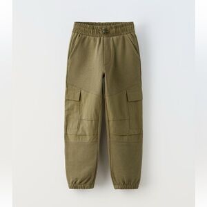 Zara Kids Boys Plush Cargo Joggers Sweatpants